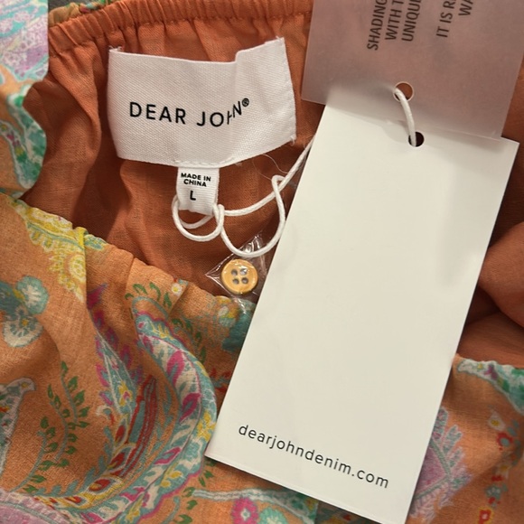 NWT - Dear John Emilia Tank in Creamsicle Orange Paisley - Picture 5 of 5